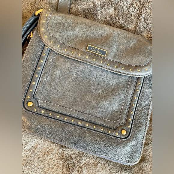Cole haan messenger bag blue leather - Picture 1 of 7